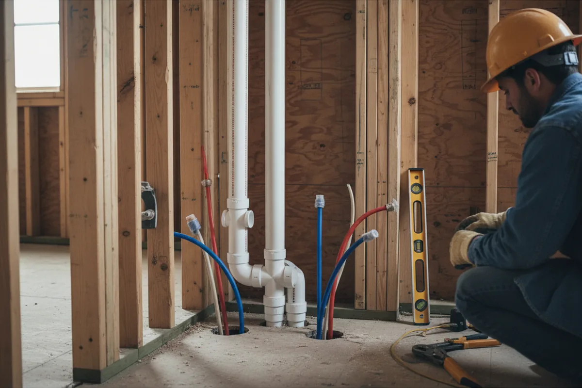 Drain and supply rough-in during Leak Detection in Clearwater Beach